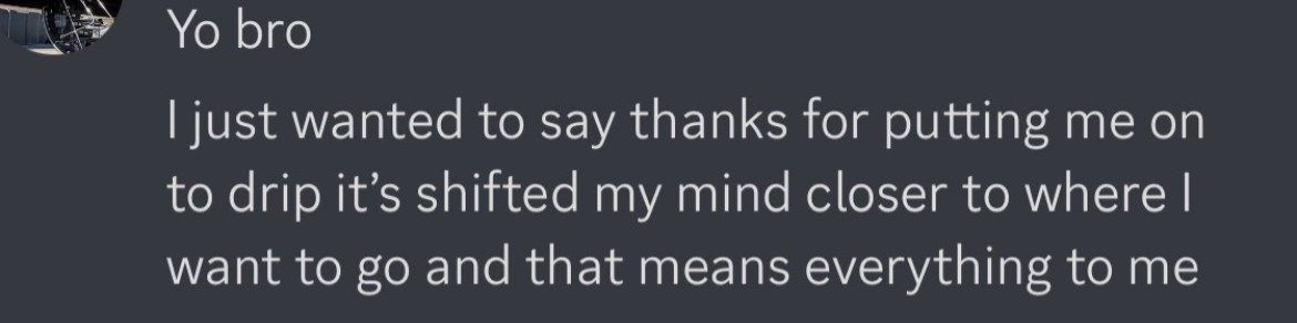 Thank you message from community member about life-changing impact